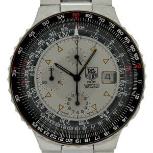 Tag Heuer 43mm Men's Early Pilot Stainless Steel Automatic Watch Ref: 130.006-Z!